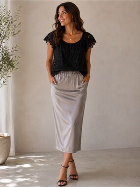 Express Black Lace Crop Top